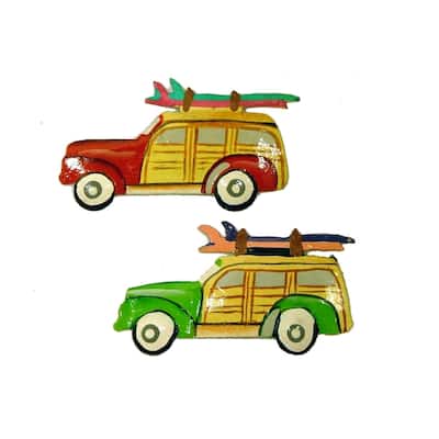 Woodie Red and Green Set C Tiki Deck Bar Refrigerator Frig Magnet Set of 2 - Multi