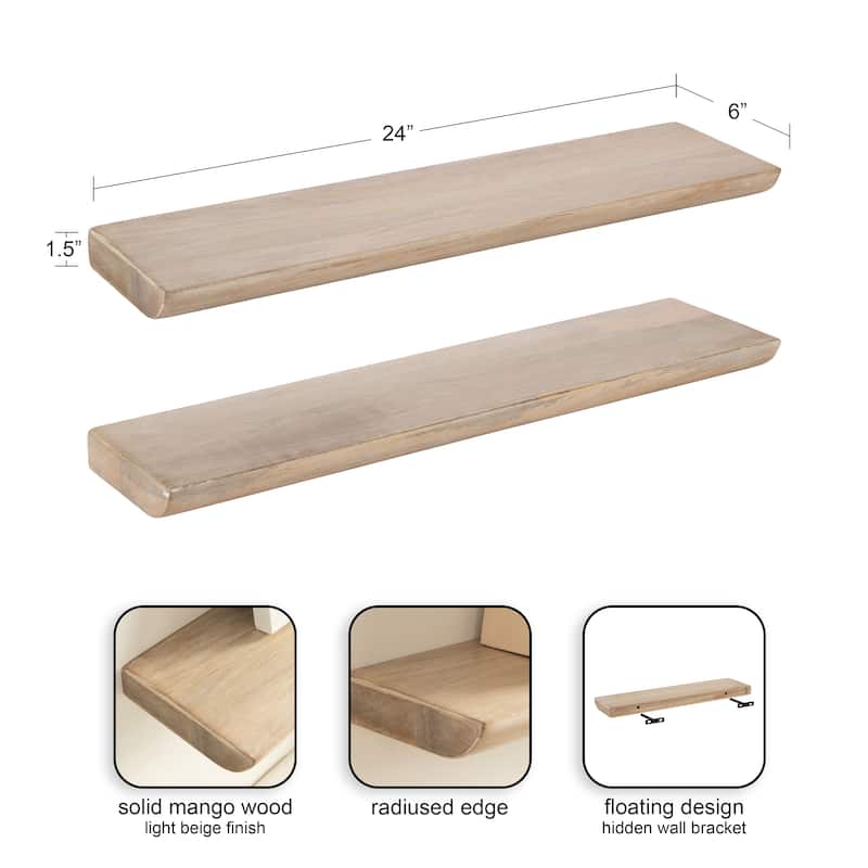 Kate and Laurel Burena Wood Floating Shelves