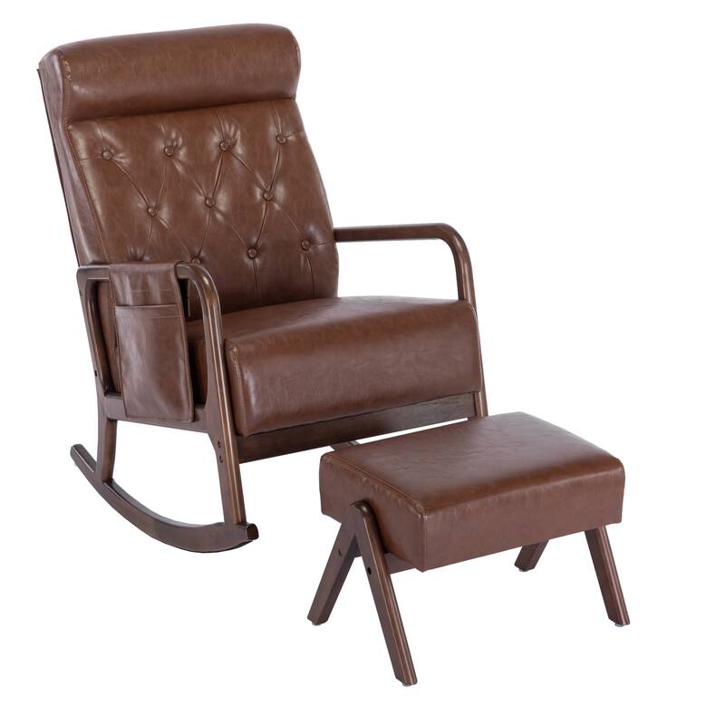 Rocking Armchair With Ottoman for Living Room