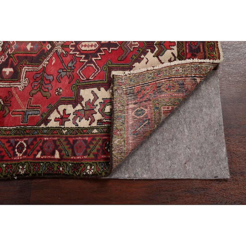Geometric Traditional Heriz Persian Area Rug Hand-knotted Wool Carpet - 3'7" x 7'1"