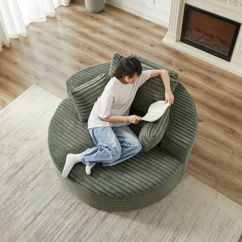 GDFStudio - Emberwood Corduroy Single Sofa Cloud Recliner