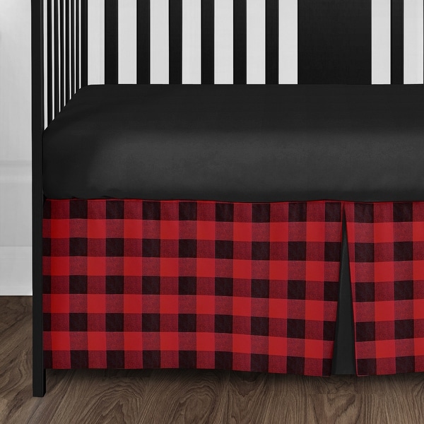 red plaid crib bedding