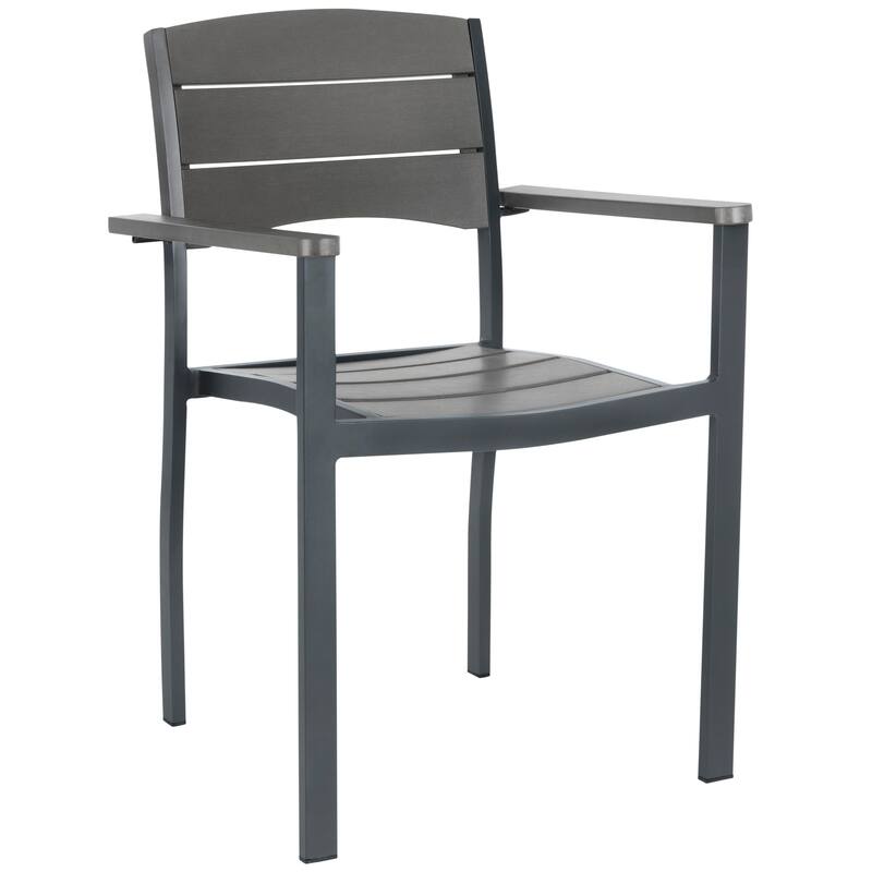 SAFAVIEH Outdoor Jayde Chair - Grey (Set of 2) - 23Wx22Dx33H