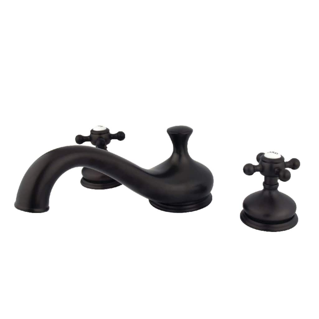 Kingston Brass Vintage Deck Mounted Roman Tub Filler with Cross