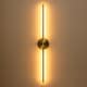 preview thumbnail 62 of 119, 1-Light Black/ Gold/ Nickel Modern Long Linear Strip Wall Sconce Dimmable LED Bathroom Vanity Light