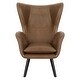 preview thumbnail 68 of 92, Upholstered Wingback Armchair Leisure Accent Chair, Single - 40.55" H x 28.34" W x 33.1" D