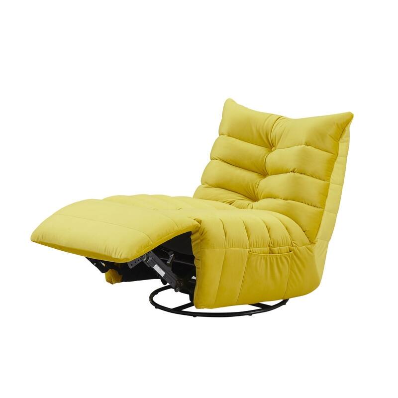 29.1" velvet off-white lazy lift sofa chair with arm pockets