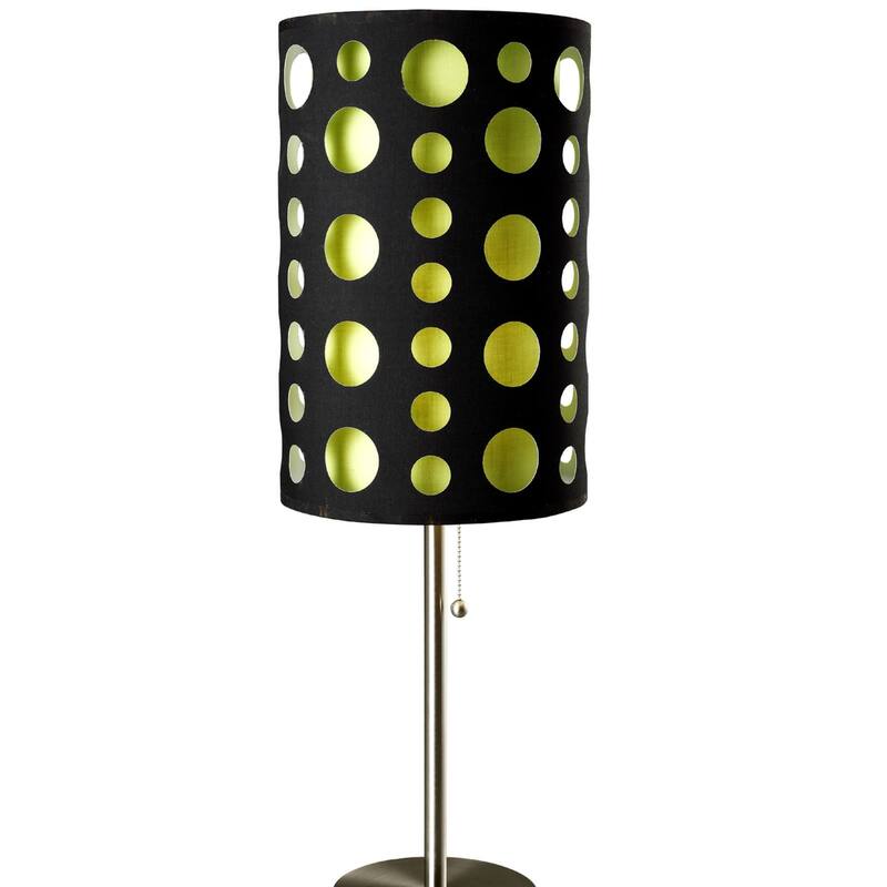33" Tall Metal Table Lamp, design with Black and Green Shade