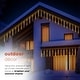 preview thumbnail 5 of 9, Alpine Corporation 108"L Hanging Icicle Outdoor Lights with Chasing Warm White LED Lights