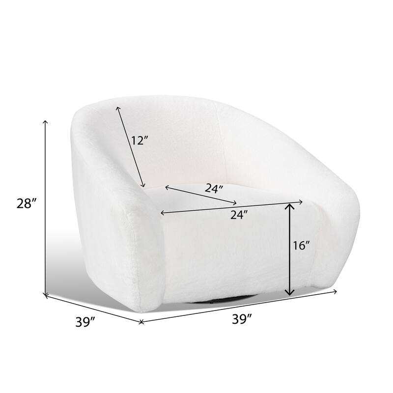 Roundhill Furniture Luzern Modern Upholstered Accent Chair, 360-Swivel