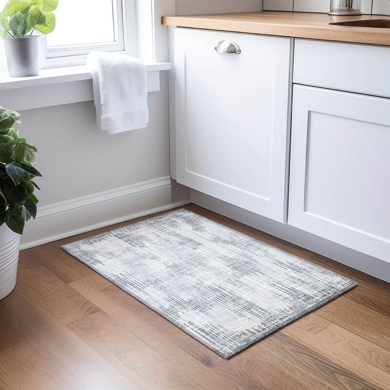 Machine Washable Indoor/ Outdoor Chantille Abstract Ombre Rug