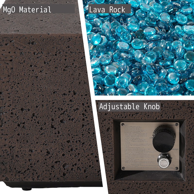 COSIEST Outdoor 56-Inch Rectangular Propane Fire Pit
