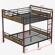 preview thumbnail 3 of 12, Queen Over Queen Metal Bunk Bed with Ladder & Safety Guardrails for Teens Bedroom, Heavy Duty Bunkbeds Detachable Design, Black