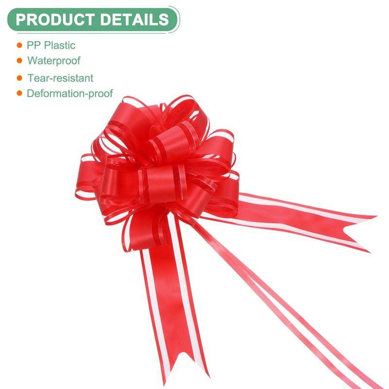 10pcs Large Pull Bow 8 Inch Flower Bows for Wedding Baskets - 8 Inch