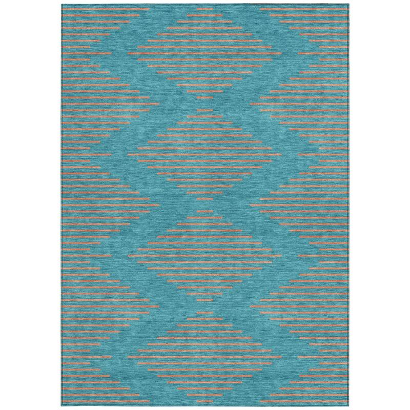 HomeRoots Geometric Transitional Rectangle Outdoor Rug