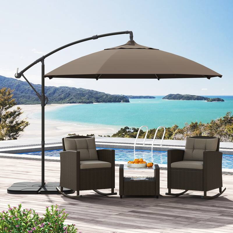 Corvus Vera 10-foot Offset Cantilever Hanging Canopy Patio Umbrella