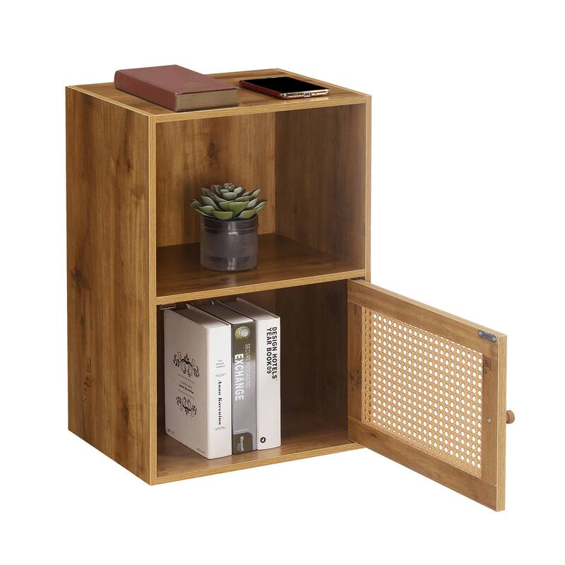 Convenience Concepts Xtra Storage Boho Weave 1 Door Cabinet with Shelf
