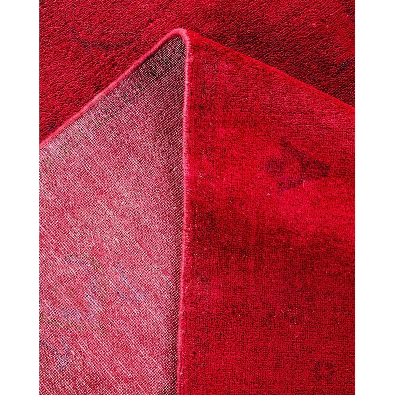 Overton Hand Knotted Wool Vintage Inspired Modern Contemporary Overdyed Pink Area Rug - 8' 3" x 10' 1"