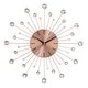 preview thumbnail 18 of 68, Gold / Copper / or Silver Iron Metal Starburst Sun Glam Wall Clock