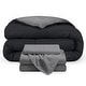 preview thumbnail 29 of 54, Bare Home Down Alternative Reversible Bed-in-a-Bag Black/Grey, Sheets: Grey - Twin