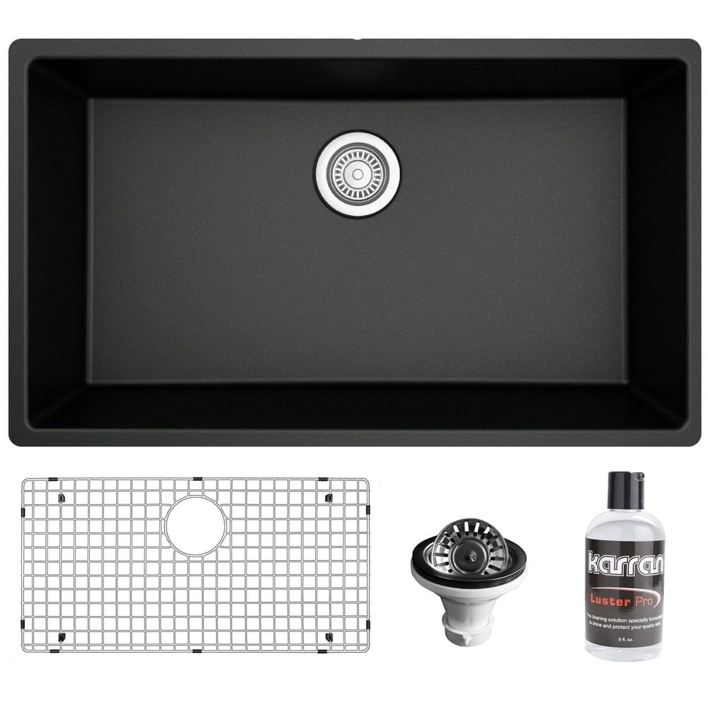 Karran USA QU-812-PK1 Quartz QU 32-1/4" Undermount Single Basin Quartz