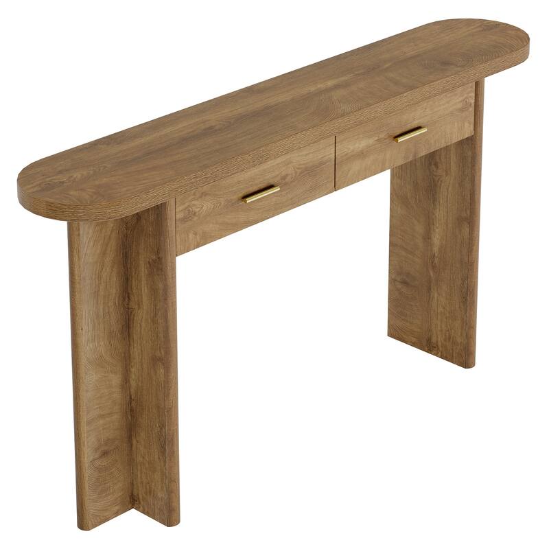 Console Table with Drawers, Entryway Storage Table, Living Room Hallway Entrance Accent Sofa Behind Table