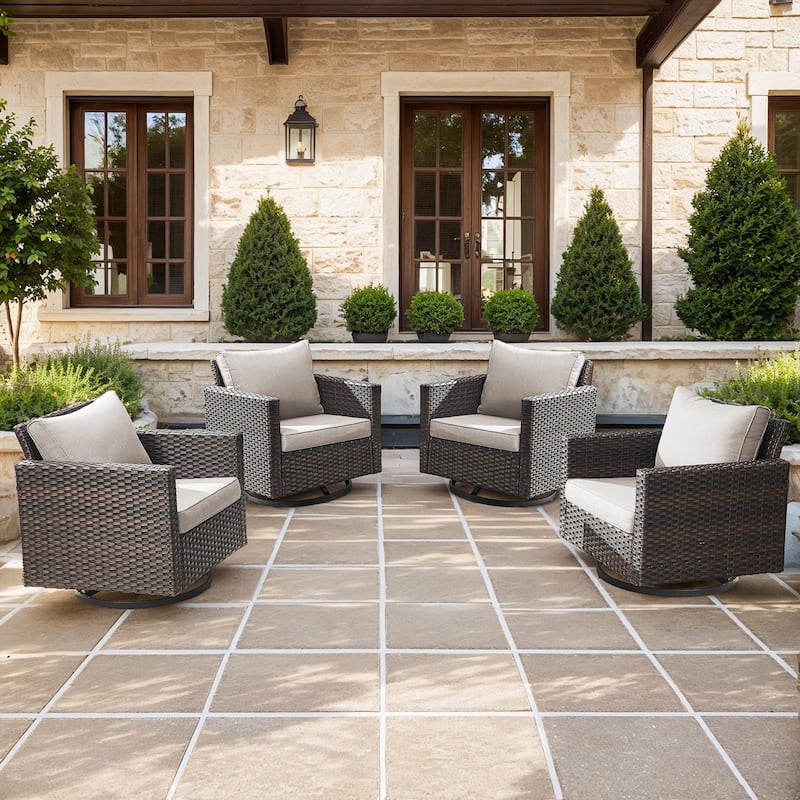 Outdoor Swivel Glider Chairs with Soft Cushion