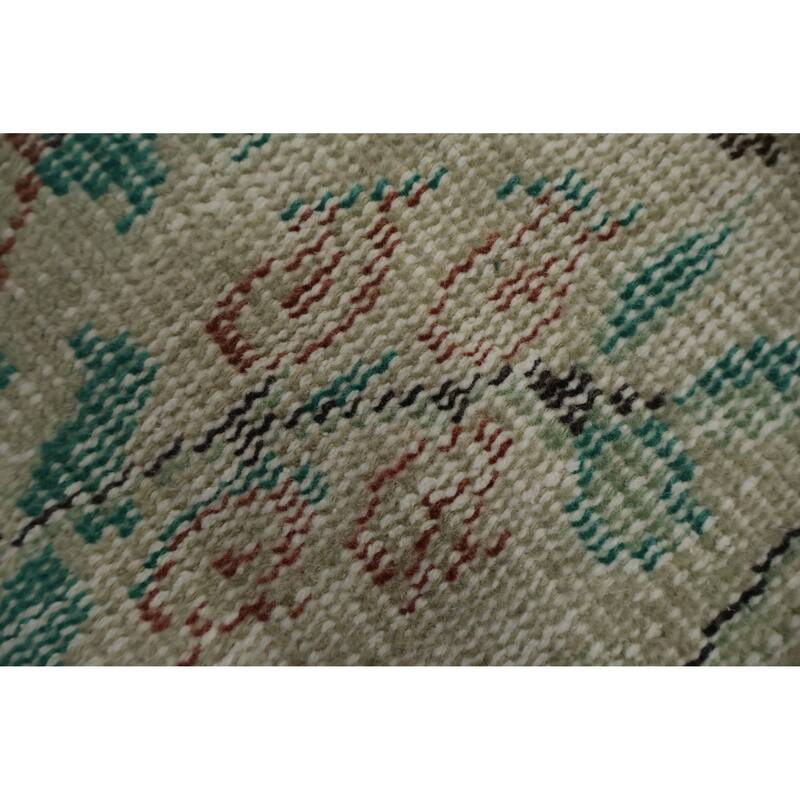 Hand Knotted Oriental 100% Wool Carpet Transitional Floral Beige & Ivories Anatolian Area Rug - 9' 2'' X 5' 7''