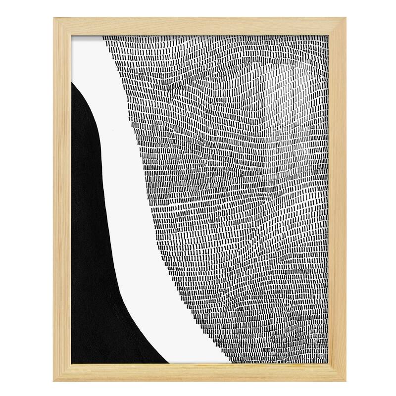 Black & White Abstract I -Framed Print w/glass-Cherry Red