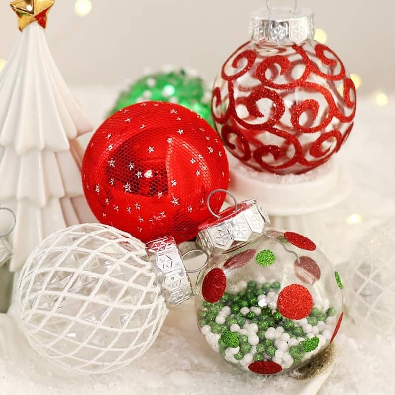 25 Pcs Christmas Decoration Ball Ornaments Set for Holiday Party Wedding - N/A