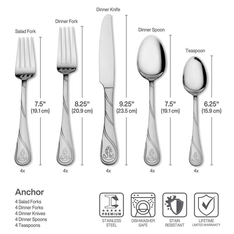 Towle Everyday Living Anchor 20-Piece Flatware Set