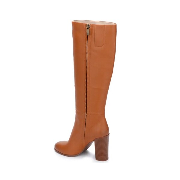 tall cognac leather boots