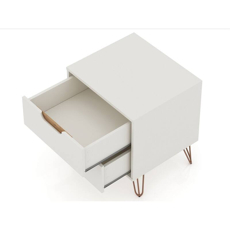 Manhattan Comfort Rockefeller 2-Drawer Nightstand (Set of 2)