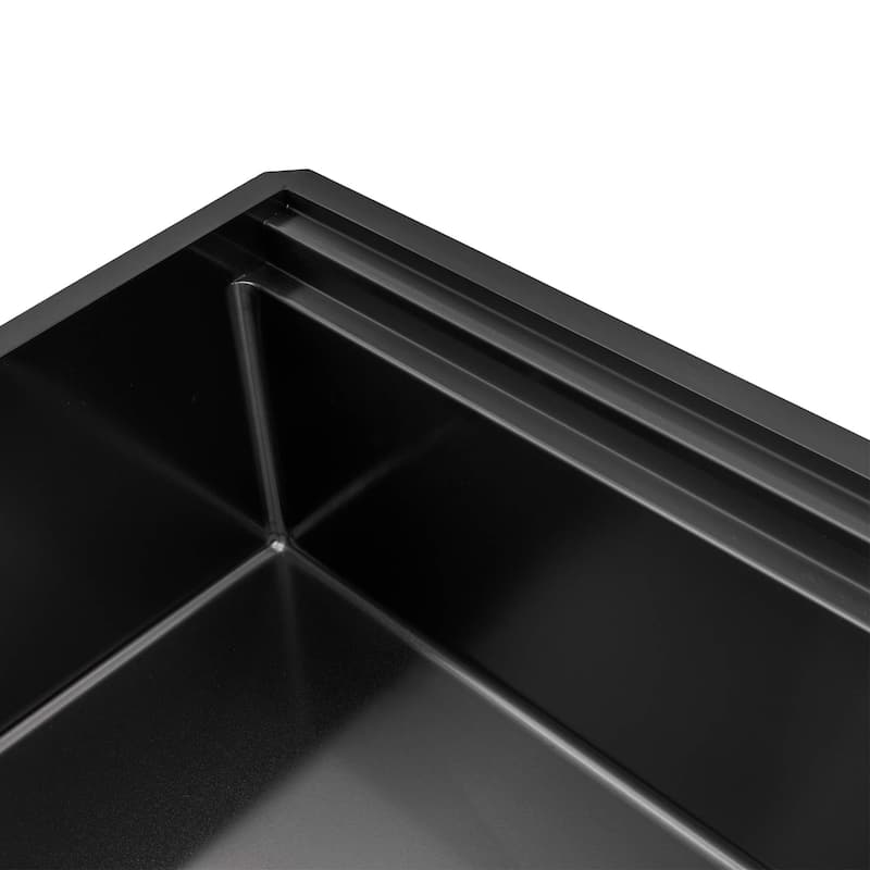Ruvati 33-inch Gunmetal Black Stainless Steel Workstation Kitchen Sink Undermount - RVH6222BL