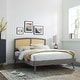 preview thumbnail 15 of 17, Sierra Cane and Wood Full Platform Bed With Splayed Legs Gray