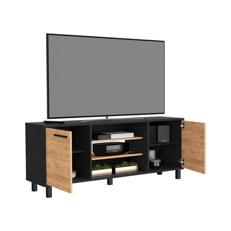 TV Stand for TV´s up 55" , Four Shelves, Black Wengue / Pine Finish