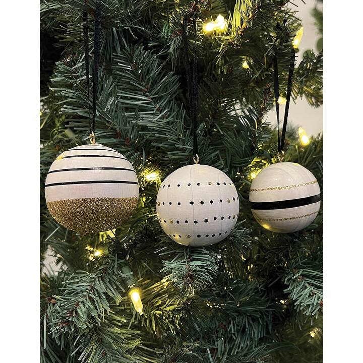 BECKI OWENS Rustic Wooden Christmas Ornaments - Set of 3 - Wood