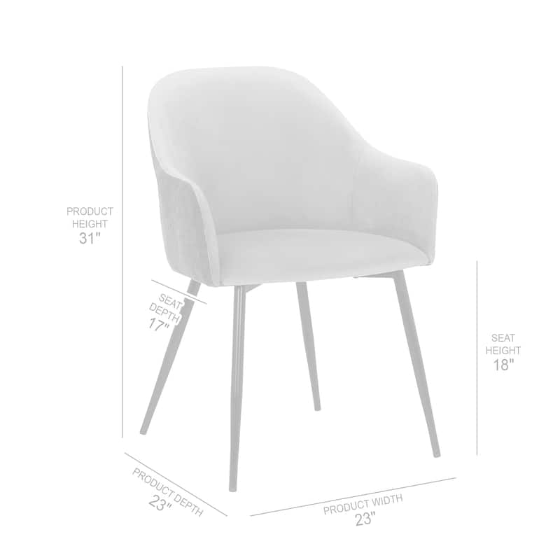 Pixie Two Tone Fabric Dining Room Chair with Black Metal Legs