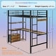 preview thumbnail 3 of 7, HOMCOM Metal Loft Bed Twin Size with L-Shaped Desk, LED Lights, Charging Station, Twin Loft Bed Frame with Shelves