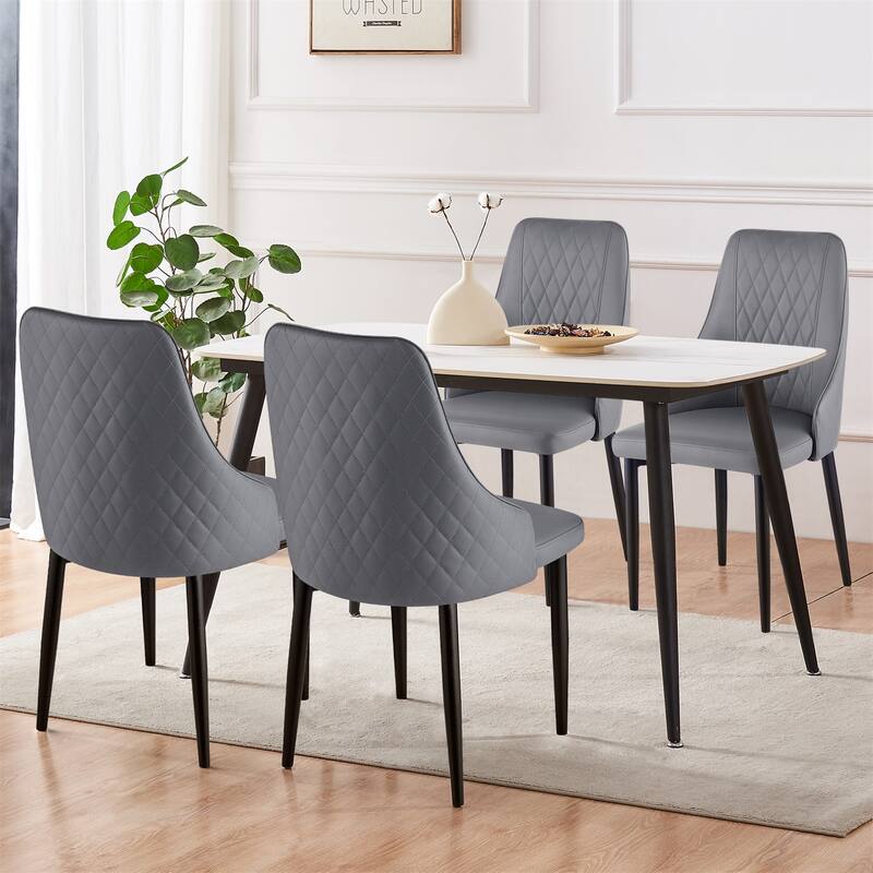 Faux Leather Upholstered Dining Chairs Set of 2 - 35.63"H x 17.72"W x 17.32"D