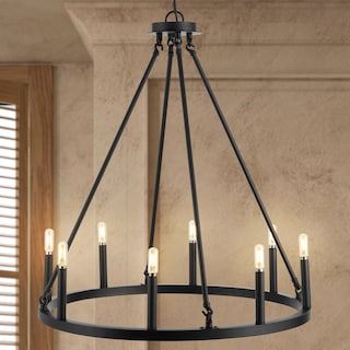 Gio Ring Iron Rustic Farmhouse LED Chandelier, by JONATHAN  Y
