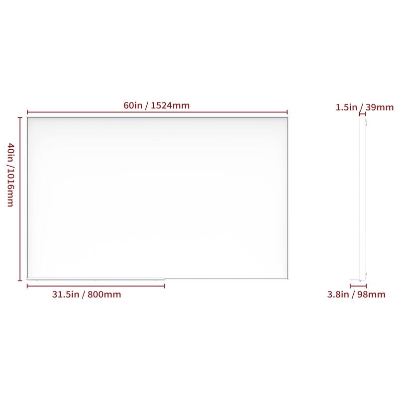 60 inches Rectangular Framed Wall Mounted Mirror with Removable Tray