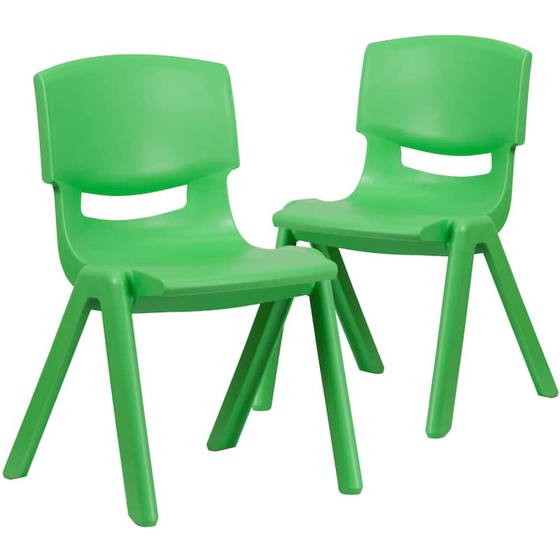 2 Pack Plastic Stackable School Chair with 15.5"H Seat