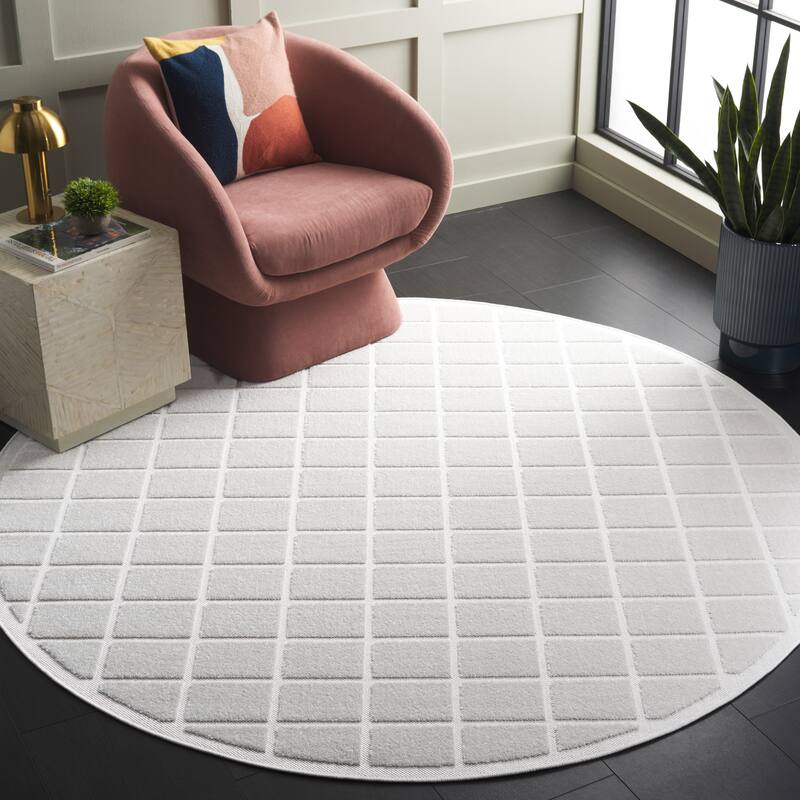 SAFAVIEH Stella Magnolia Modern & Contemporary Rug - 6'7" Round - Ivory