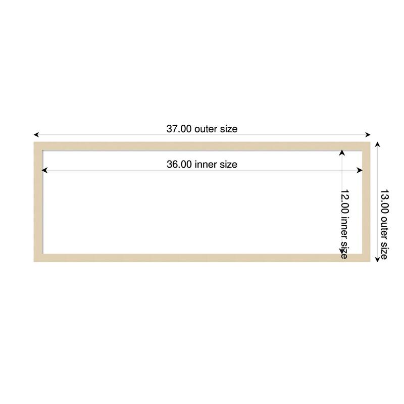 Amanti Art Svelte Clay Grey Framed Dry Erase Magnetic Board - 37 x 13 in - Svelte Natural