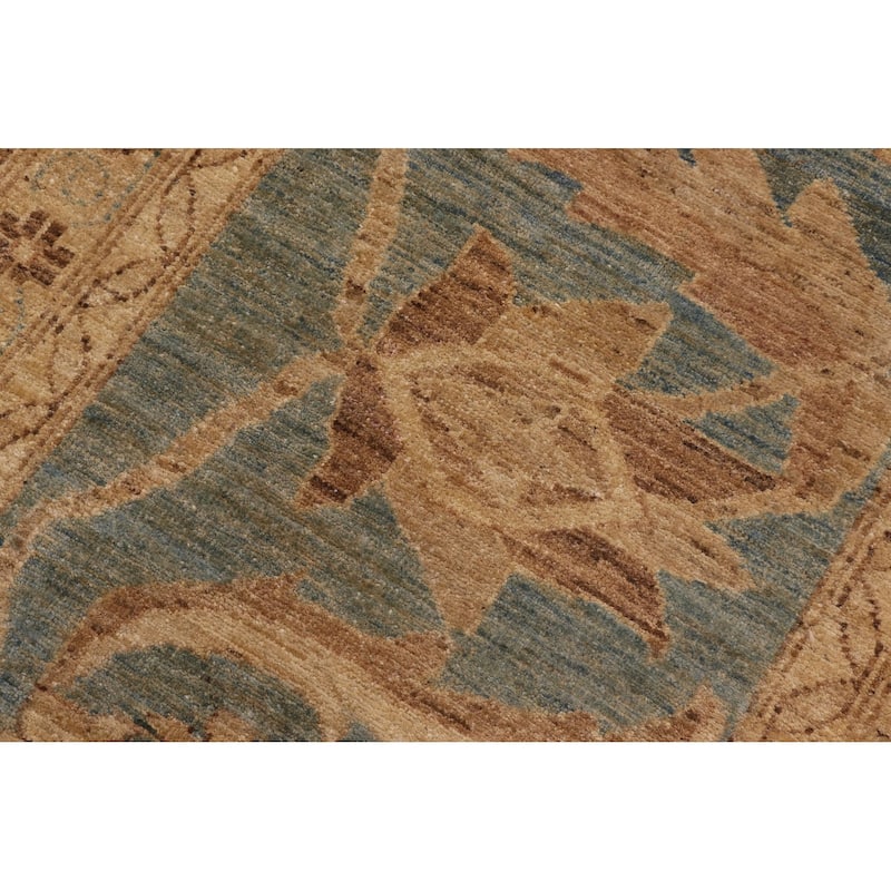 Classic Ziegler Nannette Rust Teal Blue Hand-Knotted Wool Rug - 13'0'' x 19'5''