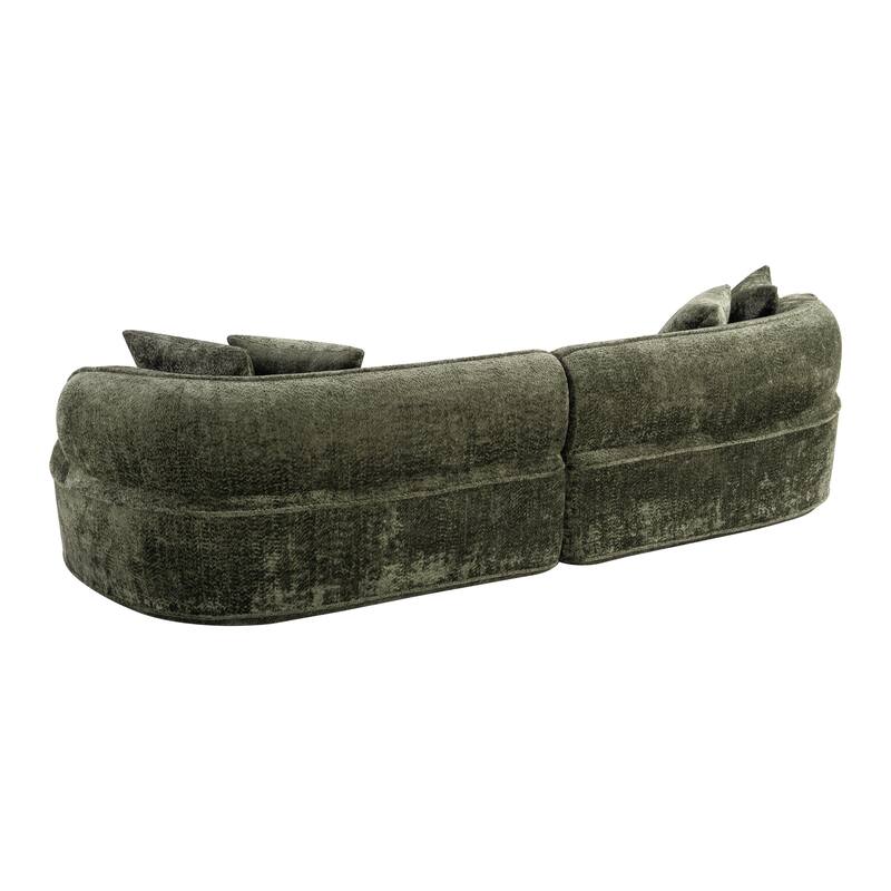 ModernCurved Sectional Sofa, Oversized Minimalist Sleeper Couch