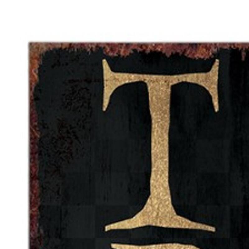 HomeRoots 72" Black And Gold Solid Wood Trick or Treat Halloween Porch Sign