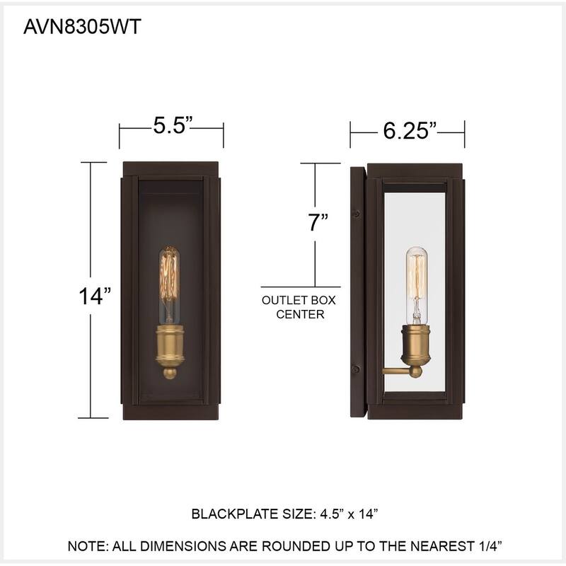 Avon 1-Light Western Bronze Outdoor Wall Lantern