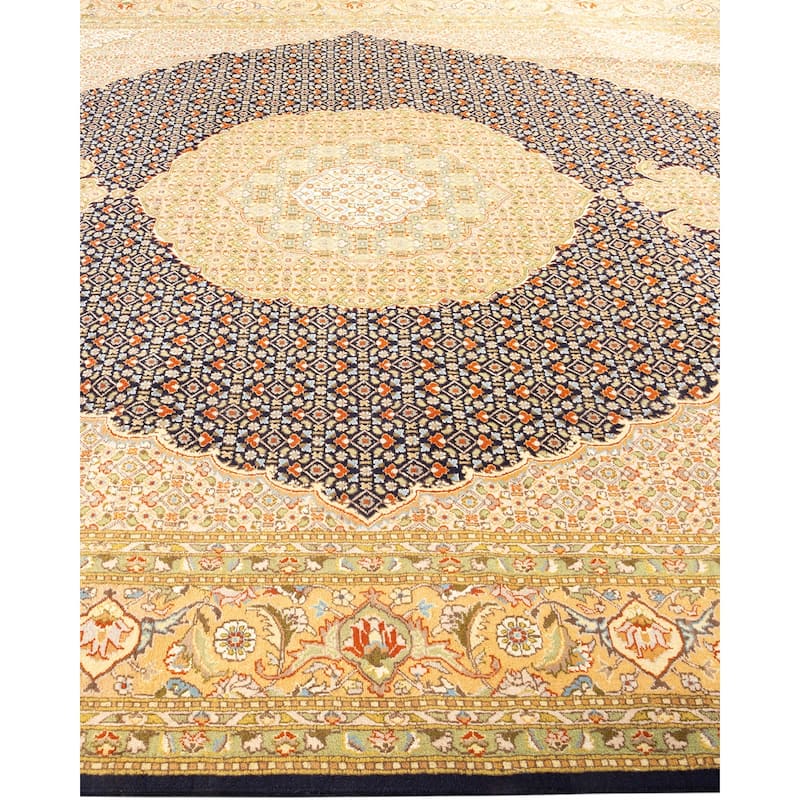 Overton Hand Knotted Wool Vintage Inspired Traditional Mogul Blue Area Rug - 8 x 10